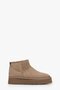 Women's Black Short Suede Boots with Fur Inside, Black Textile