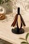 3-Piece Coaster Set with Bamboo Stand, Expandable Star Wooden Pot Coaster with Decorative Stand - 3