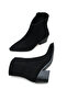 Women's Thick Heeled Boots Black Suede - 5