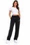 Women's Comfortable Fit Sweatpants with Double Piping on the Sides, Zipper Pocket Detail, Blue, Navy Blue, Black, Burgundy, Khaki, Gray - 3
