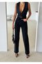 Women's Black Stone Detail Wide-Leg Trousers - 3
