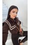 Sailor Collar Gold Buttoned Crop Jacket