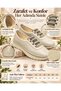 Women's Rubber Detailed Stoned Mother's Shoes Casual Shoes Ballerinas - 3