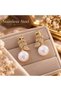 Gold Color Plated Leaf-Shaped Pearl Detailed Anti-Tarnish Anti-Allergic Steel Earrings