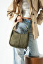 Li̇nde Model Suede Khaki Women's Hand and Shoulder Bag