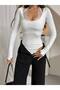 Women's Lace Detailed Halter Neck Long Sleeve Bodysuit / Citcitli Badisuit - 4