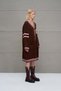 Brown Pink Long Oversize Cardigan 18058 - 6