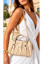 Women's Long Strap Silver Logo Luxury Design Hand and Shoulder Bag Size: 22 X 12 cm