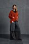Brown Orange Slogan Oversize Cardigan 18062 - 2