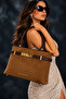 Women's Long Adjustable Strap Luxury Buckle Design Suede Hand & Shoulder Bag Size: 24 X 18 cm - 8