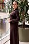 Missdalida Solid Color Knitwear Dress with Ankle Detail - 3
