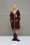 Brown Pink Long Oversize Cardigan 18058 - 3