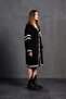 Black Ecru Long Oversize Cardigan 18058 - 4