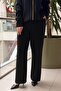 Missdalida Ribbed Front Two-Thread Slim Fit Pants - 2