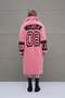 Pink Fur Look Oversize Long Jacket 18239 - 5