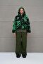 Black Neon Green Fur Look Oversize Short Jacket 18131 - 4