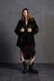 Black Fur Look Belted Oversize Jacket 18238 - 3