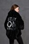 Black Fur Look Oversize Jacket 18185