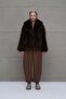 Brown Fur Look Oversize Jacket 18188 - 3