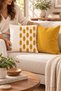 Melodi Punch Embroidered 2-Piece Throw Pillow Cover Set |   Zippered 42X42 cm |   Modern Sofa Throw Pillow with Pattern, Decorative - 3