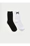 Women's Sock Socks with Bow Detail from Uzg Store for Style Enthusiasts, Pack of 2