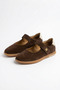 Orpelas Velcro Stitched Genuine Leather Women's Sports Ballerinas Brown Suede - 4