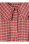 Peak New Season Burgundy Baby Collar Plaid Women's Shirt Tunic - 7