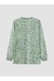 Peak New Season Green Crew Neck Patterned Women's Tunic - 7