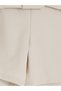 Beige Pleated Girl's Shorts Skirt - 5