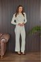 Women's Hooded Zipper Detailed Crop Cardigan Double Set -White - 3