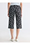 Two Mt Shop Quality Lcw Grace Black Combed Cotton Floral Standard & Regular Women's Capri - 4