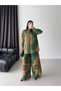 Floral Patterned Linen Hijab Double Set (Shirt & Pants) - 25040 - 3