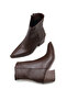 Women's Thick Heeled Boots Brown Skin - 5