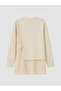 Vizyon New Season Beige Striped Soft Touch Women's Sweatshirt Tunic - 6