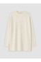 Özmarka New Season Beige Embroidered Soft Touch Women's Sweatshirt Tunic - 5