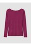 Vizyon New Season Burgundy Boat Neck Women's T-Shirt - 6