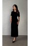 Women's Short Sleeve Crew Neck Side Tie Viscose Two Thread Dress - 7