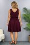Women's Strappy V-Neck Short Viscose Two-Thread Dress with Gathered Waist - 3