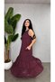 Women's Burgundy Crew Neck Sleeveless Ruffled Hem Flowy Midi Dress - 3