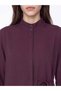 Ozmarka New Season Burgundy Women's Shirt Tunic with Judge Collar and Tie Detail - 4