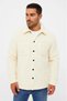 Men's Plush Fleece Cardigan Shirt – Collared, Button-Down, Chest Pocket, Soft Textured Winter Regular Fit