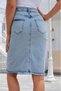 Women's High Waist Front Slit Short Denim Skirt - 4