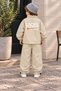 La'ciel paris striped parachute fabric beige set-20137 - 2