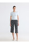 Two Mt Shop Quality Lcw Grace Black Combed Cotton Floral Standard & Regular Women's Capri