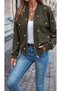 Women's Long Sleeve Front Zipper Pearl Short Modal Jacket - 4