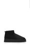 Women's Black Short Suede Boots with Fur Inside, Black Textile - 4