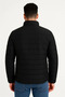 Men's Micro Water Repellent Quilted B Printed Lined Zippered Bomber Jacket - Black - 2