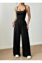 Women's Strappy Round Neck Long Viscose Jumpsuit - 5
