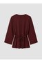 Plum Double-Breasted Collar Women's Tunic - 2