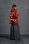 Brown Orange Slogan Oversize Cardigan 18062